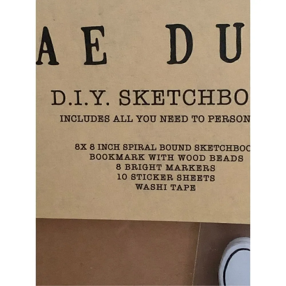 NEW Rae Dunn D.I.Y Sketchbook Art Book Scrapbook Markers Stickers